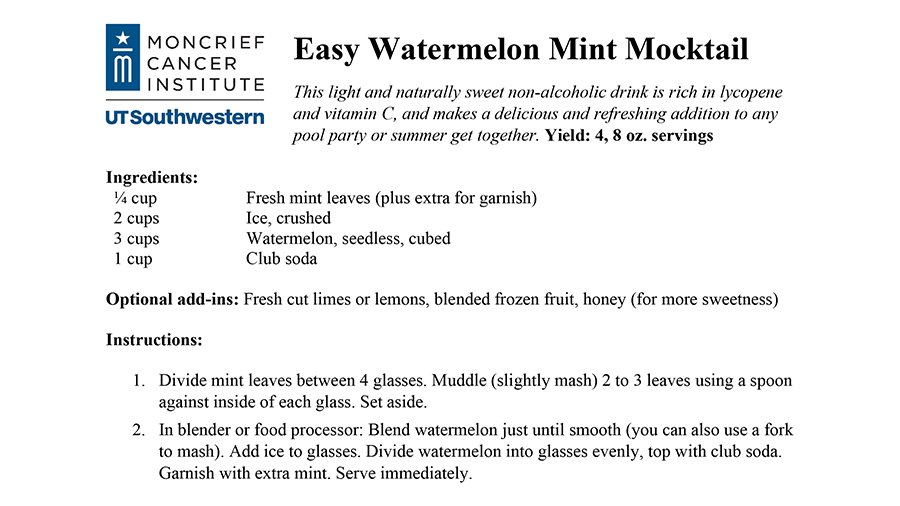 MoncriefCancer's tweet image. Cool off this summer with these healthy
and delicious drinks! Our dietitian's peach smoothie and watermelon mocktail #recipes are tasty and packed with nutrients.