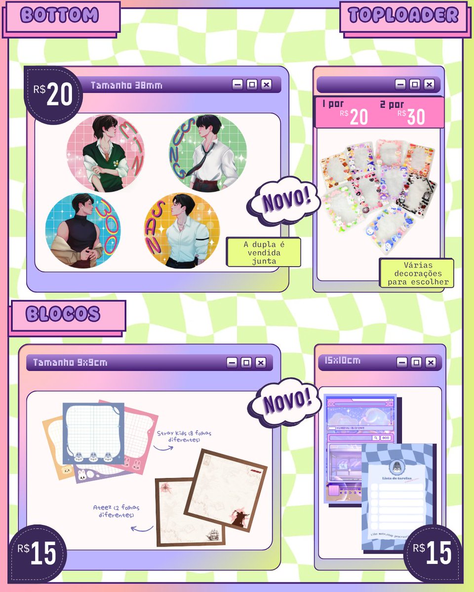 Rafalbae's tweet image. 🐰💜 CATÁLOGO BANI ANIME FRIENDS 2025 🩷🐰
Eu e a @dudduguimaraes vamos pro evento com uma lojinha só de fanmade de kpop com adesivo, chaveiro, print, bloquinho de anotações, botton, photocard fanmade e toploader decorado ENTAO SE TU FOR NO FRIENDS PASSA E DA UM OI
