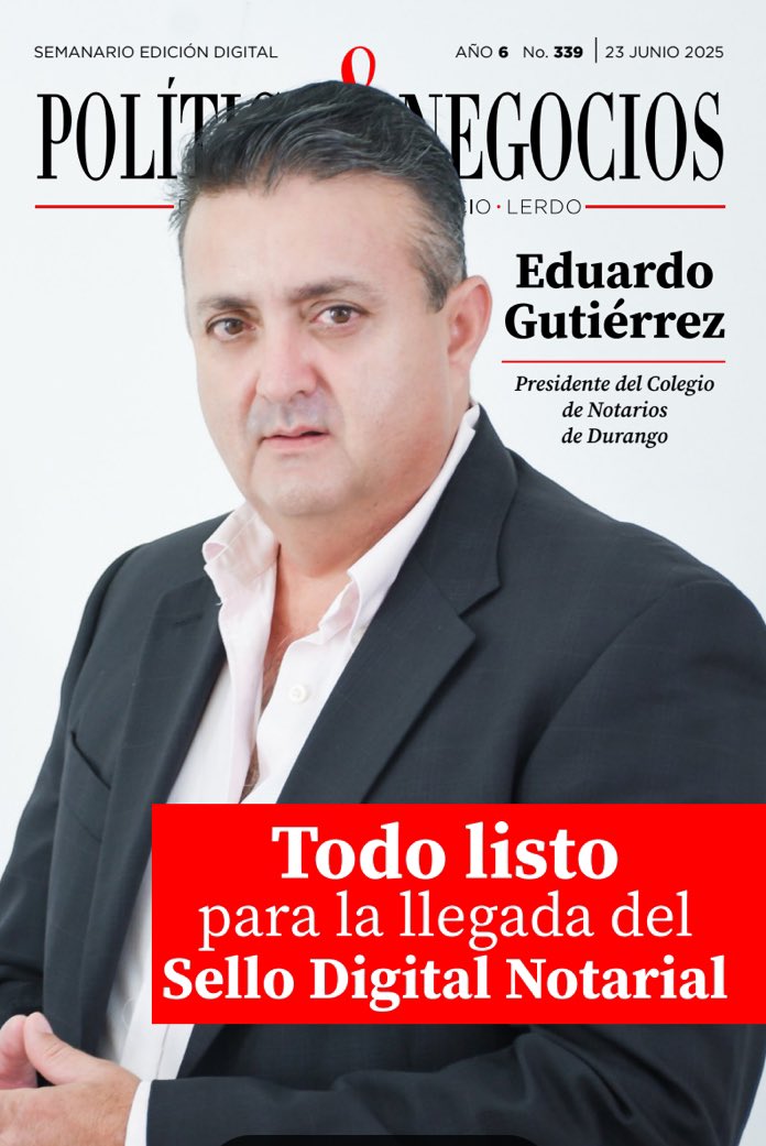 Esta Semana en P&amp;N:

#Especial | Todo listo para la llegada del Sello Digital Notarial. <a href="/NotariosDurango/">Notarios Durango</a> 
<a href="/lalogtzdgo/">Sergio Eduardo Gutierrez Maldonado</a> 

Descarga la edición digital 👉🏻 acortar.link/kVjV0M