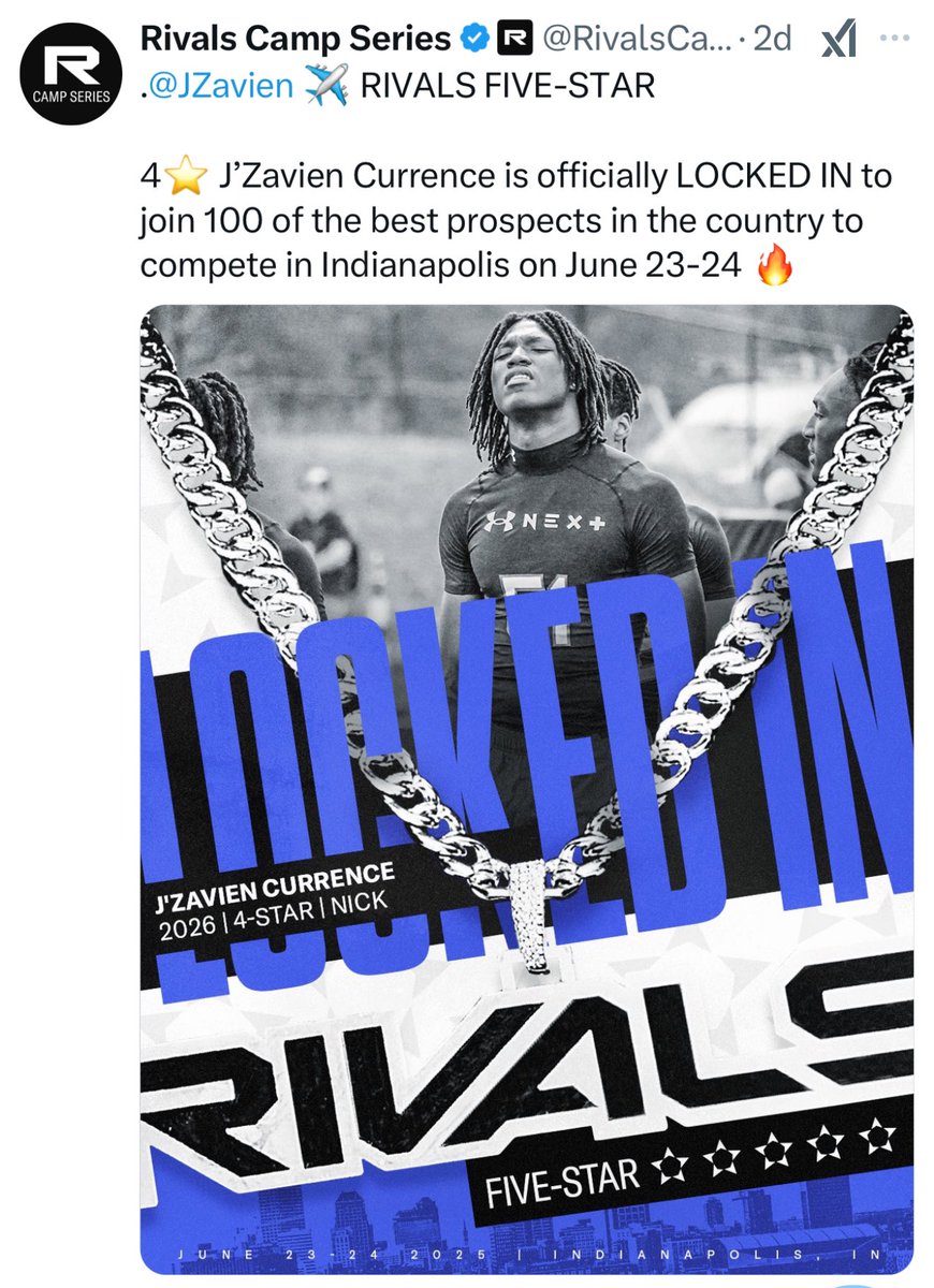 JZavien's tweet image. Under the weather kept me from competing with the guys today.Gotta get well to be ready for OT7 this weekend.Yall will see me then.Thanks @RivalsCamp