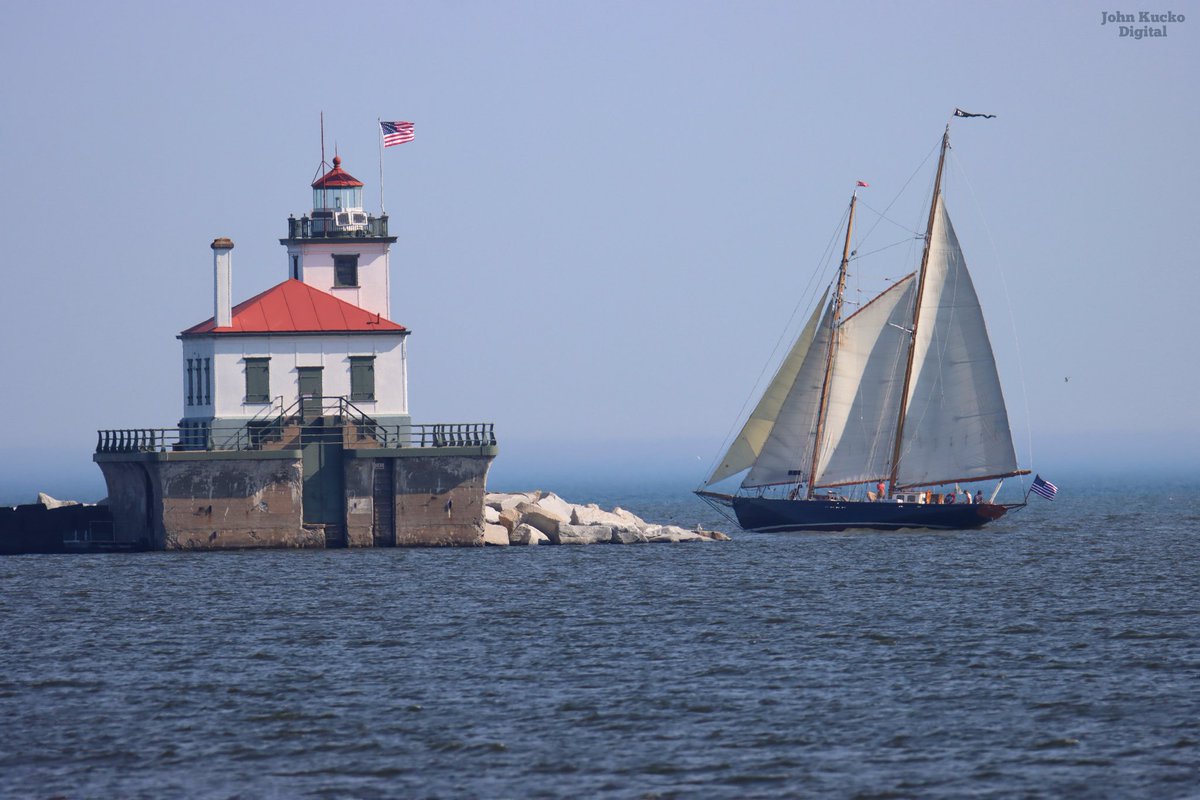 Summer Sizzle:  General George S. Patton’s 1939 schooner, “When And If”, passing by the 1934 Oswego Lighthouse on Lake Ontario on its way to Rochester today.  <a href="/spann/">James Spann</a> <a href="/wxbywilliams/">Kevin Williams</a> <a href="/JimCantore/">Jim Cantore</a> <a href="/StephanieAbrams/">Stephanie Abrams</a> <a href="/StormHour/">#StormHour</a>