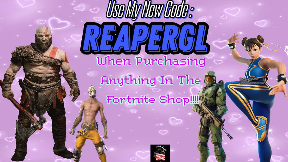 ReaperGamingLgn's tweet image. Please help me reach payout use my code REAPERGL in the shop take a screenshot and post it @ me in the post if I can reach payout I will do a gifting choice of a skin 😁 please retweet this and hit that like button ❤️