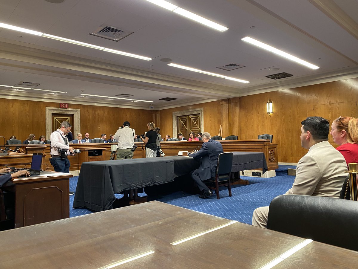 LeoShane's tweet image. Happening now — VA Sec Collins testified before the Senate Approps Committee on the FY26 budget request. Live here: appropriations.senate.gov/hearings/a-rev…