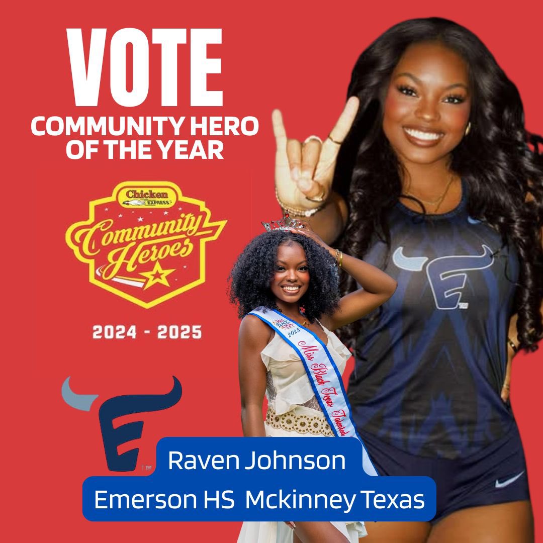 Emerson High School Girls XC / Track & Field (@ehsmavs_trackxc) on Twitter photo Vote Raven Johnsonโฆ Emerson High Schoolโฆ
<a href="/RavenNoelJ/">Raven Johnson</a> <a href="/dctf/">Dave Campbell's โ TexasFootball.com</a> <a href="/CoachParnell13/">Coach Shanta Parnell, MSED, CAA</a>
texasfootball.com/chicken-expresโฆ Vote Raven Johnsonโฆ Emerson High Schoolโฆ
<a href="/RavenNoelJ/">Raven Johnson</a> <a href="/dctf/">Dave Campbell's โ TexasFootball.com</a> <a href="/CoachParnell13/">Coach Shanta Parnell, MSED, CAA</a>
texasfootball.com/chicken-expresโฆ