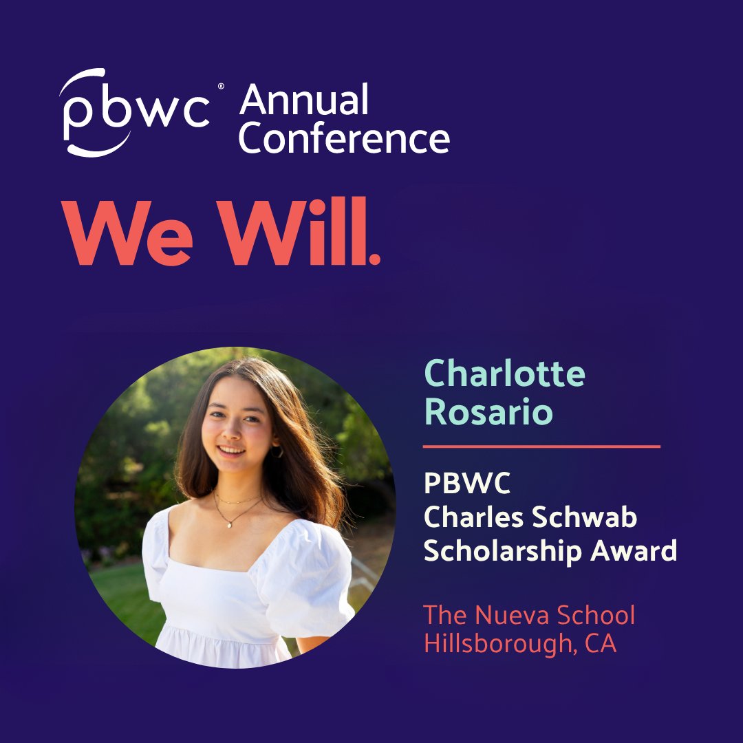 Cheers to Charlotte Rosario, a 2025 #PBWC Charles Schwab Scholarship recipient! 🎓 

She's heading to Stanford and already making waves with her AI-powered mental health platform, SearchMentalHealth.com. We’re proud to support her journey.

#WeWill #WomenInSTEM #MentalHealth