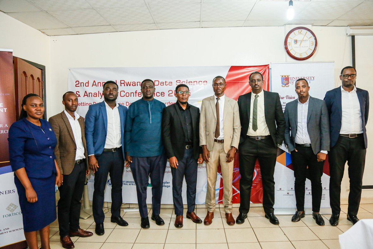 UnivOfKigali's tweet photo. The 2nd Annual Rwanda Data Science &amp; Analytics Conference 2025 at UoK united global institutions to explore innovation in data. Students shared powerful insights, and Prof. Nshuti Manasseh delivered a message on education, mindset, and transformation. https://t.co/FtDaIqBDFi