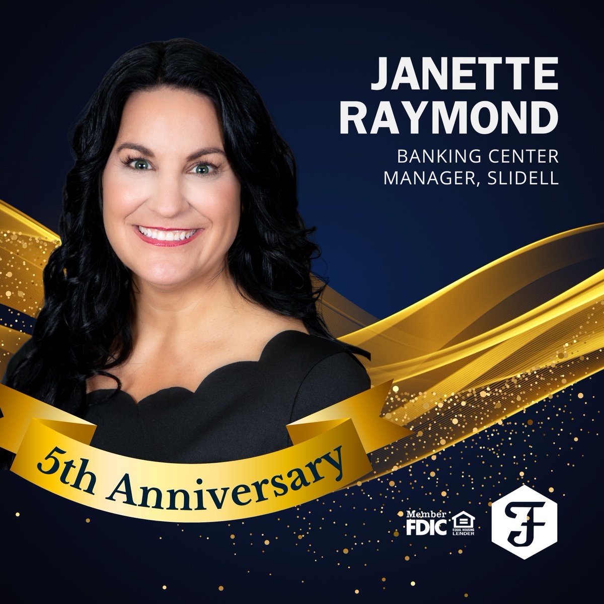 Cheers to Janette Raymond, Banking Center Manager for our Slidell Branch, as she celebrates 5 amazing years with the #FidelityFam! 🥂 Your dedication, leadership, and positive impact have truly shaped our team. 🌟

#WorkAnniversary #CommunityBanking #EmployeeAppreciation