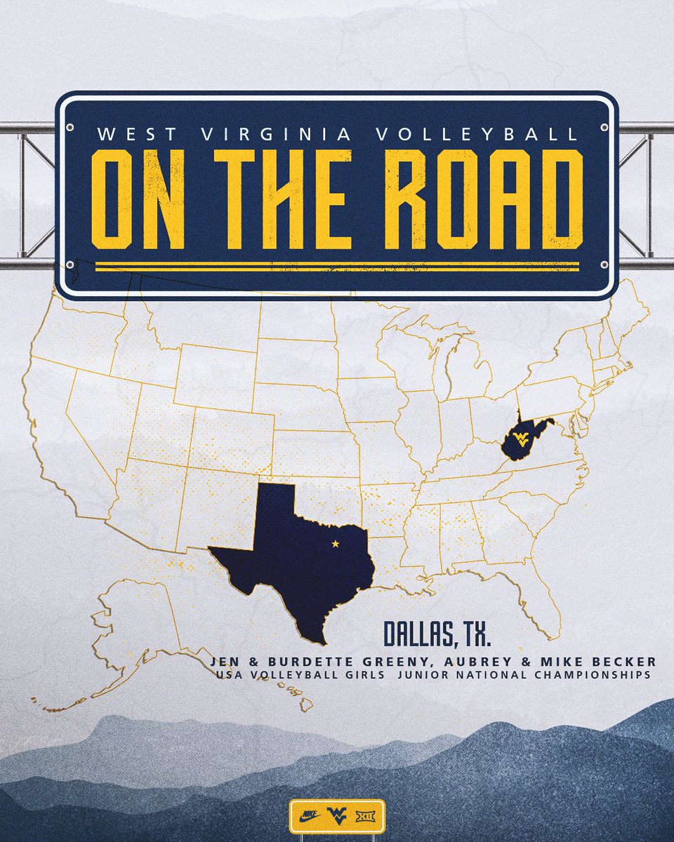 Back on the recruiting trail ✈️ 

Our entire staff will be searching for future Mountaineers at the USA Volleyball Girls National Junior Championships in Dallas this week! 🗺️ 

#HailWV