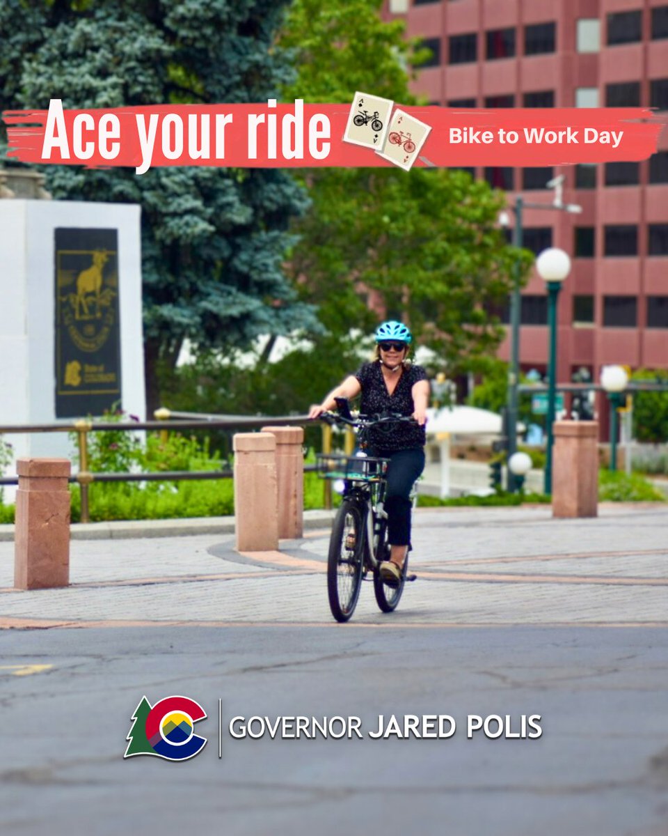 🚴‍♀️ Hey, Colorado! 

Tomorrow is Bike to Work Day! Whether commuting or running errands, let’s make our rides healthier and eco-friendly. Happy riding! 

🔗 Learn more here: sustainability.colorado.gov/events-0 

#BikeToWorkDay
