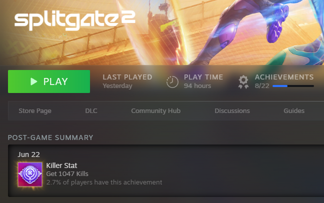 TanethGG's tweet image. I've been loving @Splitgate so much I had no idea im part of the 3% of top enjoyers. As a 40yr old with creaking bones this feels like an achievement. @1047Games Thankyou for this gem. #Splitgate