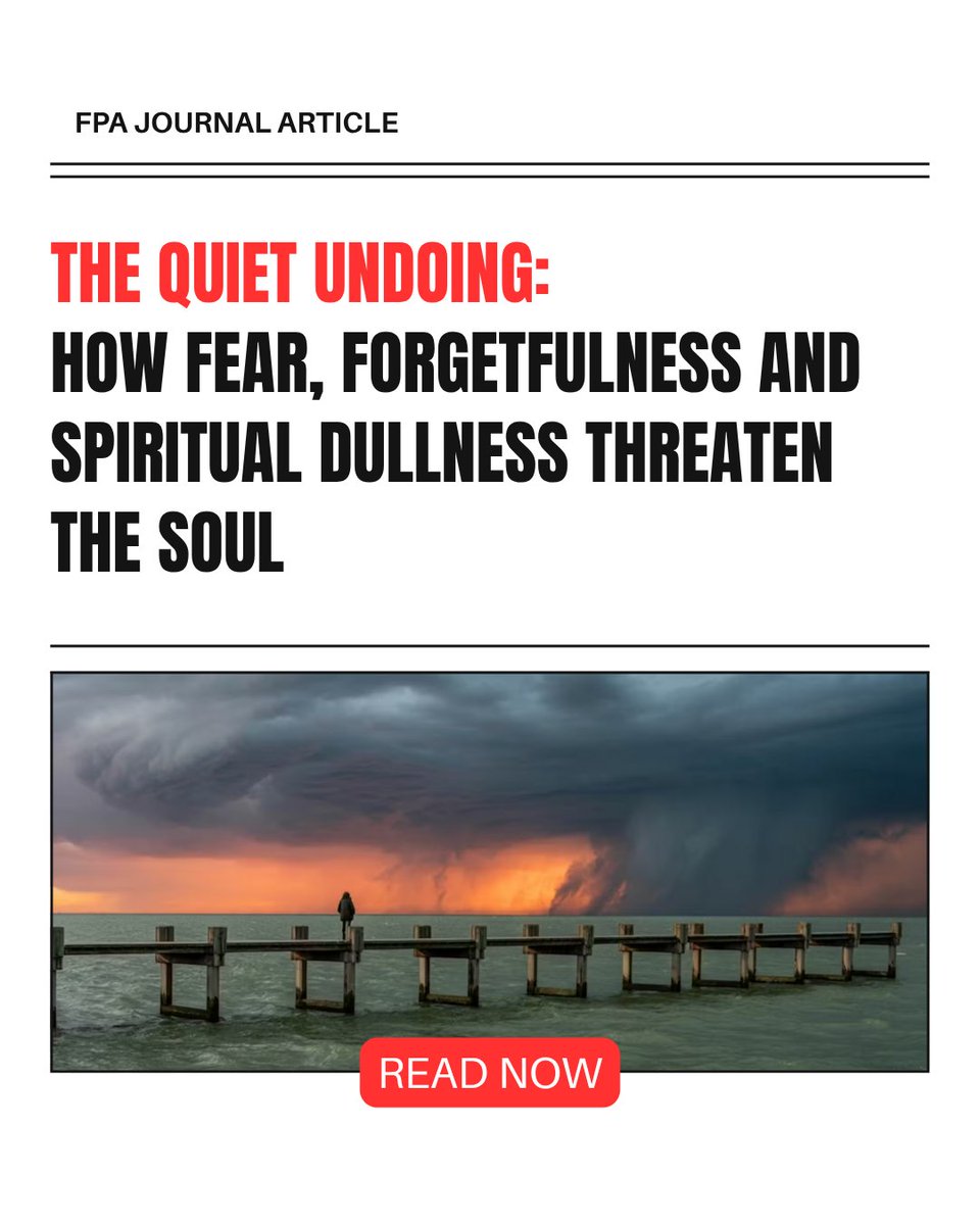 "The Quiet Undoing: How Fear, Forgetfulness and Spiritual Dullness Threaten the Soul" — a timely new article we hope you’ll read and share. You never know who might need these words today. Read it here: bit.ly/466ArG6