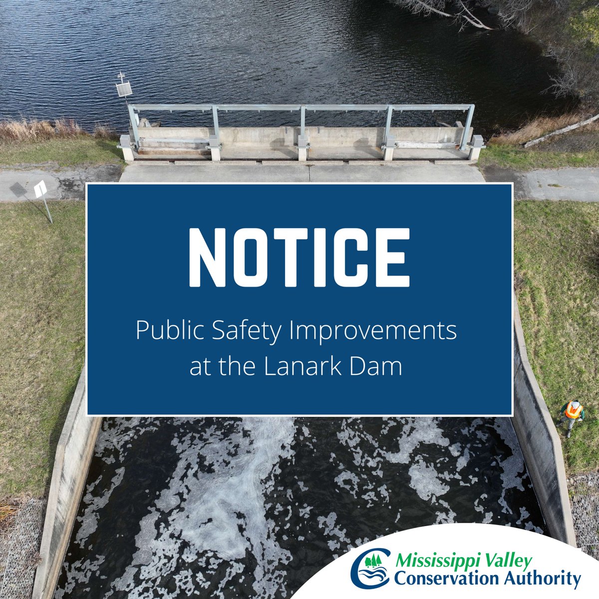 Public safety improvements at the Lanark dam are planned to be shovel ready for construction this summer. The new public safety boom will provide the opportunity for swimmer and boater self-rescue as per the MNR guidelines for public safety around dams. mvc.on.ca/public-safety-…