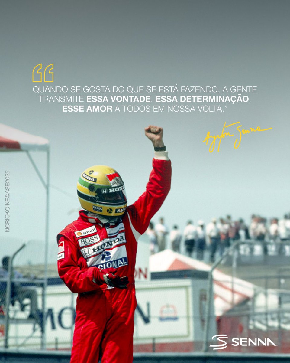 ayrtonsenna's tweet photo. Você gosta daquilo que faz?

No esporte, mas também na vida, Senna nos ensinou que quando colocamos determinação e amor naquilo que fazemos, tudo à nossa volta se transforma! 🌟🏆 https://t.co/H2MvoasWiB