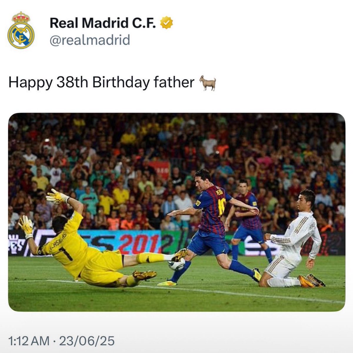 Real Madrid wishing their daddy 
Respectful lads