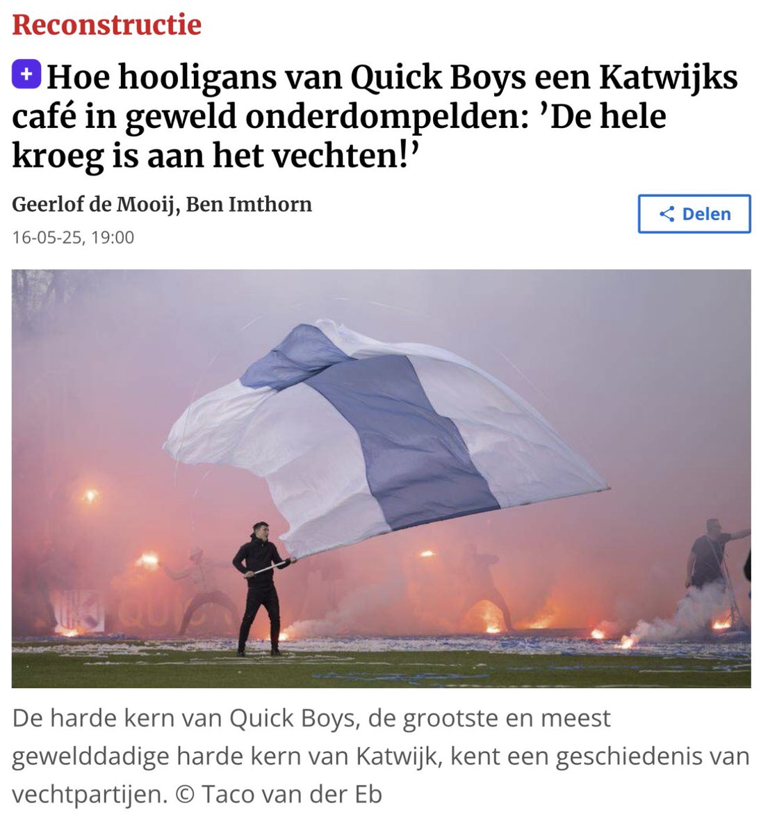 NicodePanfluit's tweet image. Geerlof de Mooij, 'journalist' bij het @LeidschDagblad, publiceert artikelen vol ongefundeerde beschuldigingen over gewelddadige supporters van Quick Boys. 

De moraalridder uithangen terwijl je zelf regelmatig over de schreef gaat, is op z’n zachtst gezegd hypocriet.

Groet Nico