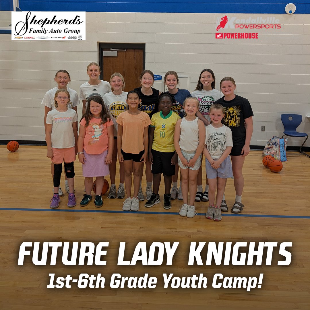 Amazing first day of youth camp! Love seeing all this Future Lady Knights at camp!

S/O to Shepherds and Kendallville Powersports for being our Day 1 Camp Sponsors!