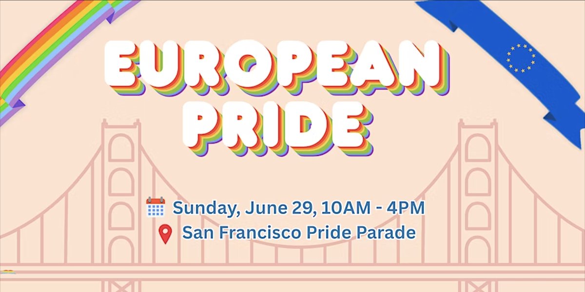 🇫🇷 The French Consulate is joining fellow European Consulates at SF Pride to celebrate love, equality &amp; diversity, and stand for inclusion &amp; human rights.🌈
📍Spear St (Market–Mission) | Line-up 031, Block J1
🗓️ June 29, 10:45AM
🎟️ tinyurl.com/2wjvtbuv
#SFPride2025 #EUforPride