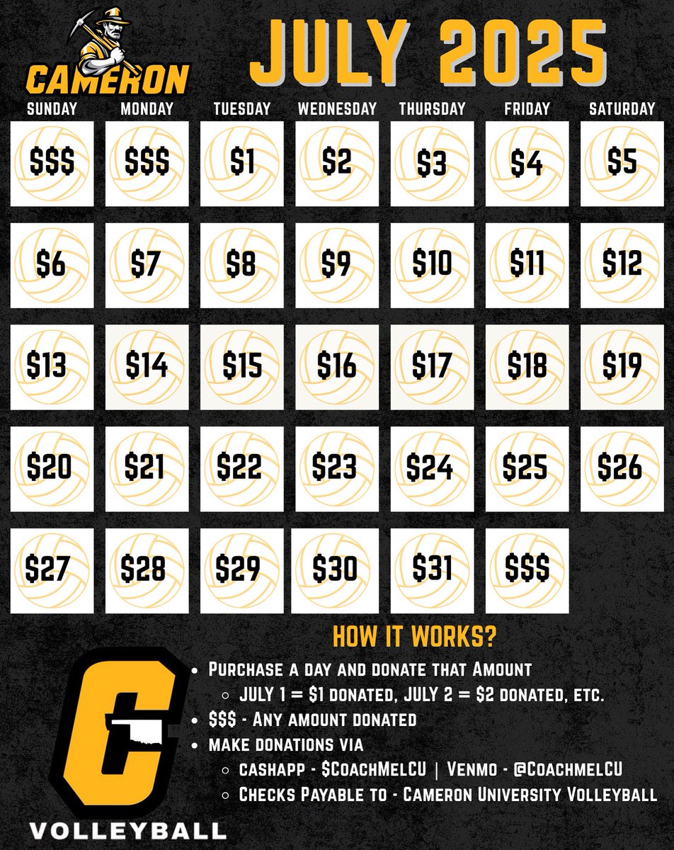 cuaggiesvb's tweet image. 🚨Help us make the 2025 season a great one🚨

Your donations will go toward continued enhancement of the overall student-athlete experience! From travel, gear and equipment, your donation will make a difference!

We appreciate your continued support of Cameron Volleyball 🏐⛏️💛