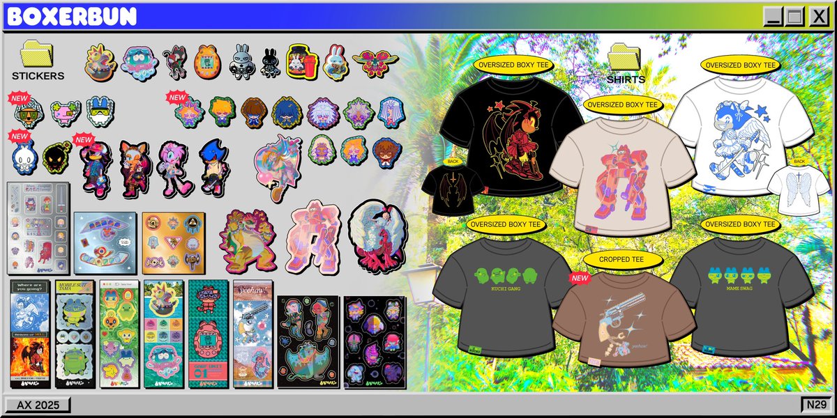 aquiboni's tweet image. My catalog for #AX2025! α¦(Γ²_Γ³Λ)α€
Iβm bringing some new stickers and prints! Iβm also debuting a shirt~
#animeexpo2025 #AX2025ArtistAlley #animeexpo
