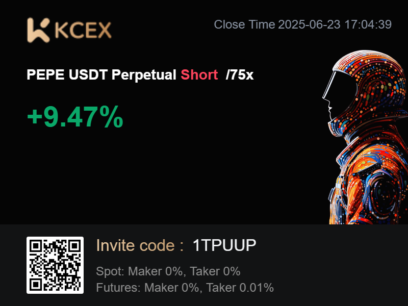 Petidine's tweet photo. Join me on KCEX @KCEX_Official to enjoy the lowest fees in the market, free withdrawals, and up to 1000 USDT in futures bonuses! Use my invitation code 1TPUUP and click here to sign up now: https://t.co/Q5aUYsVXMV https://t.co/I9IoCfQEwO