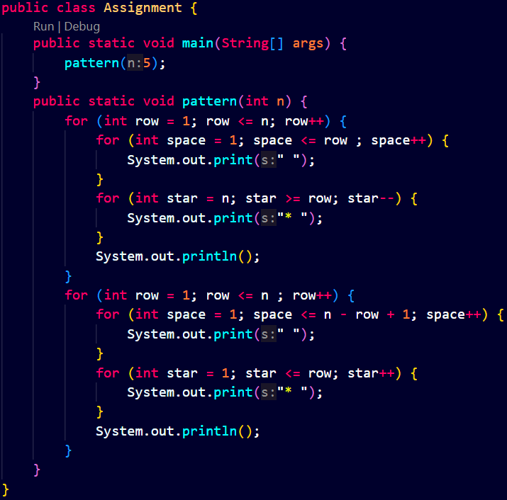 ShaliniBaghel08's tweet photo. Pattern Problems No. 12
Output :-
* * * * *
* * * *
* * *
* *
*
*
* *
* * *
* * * *
* * * * *
#patternproblems #java #DSAwithKunal https://t.co/WCI1ggzv9i