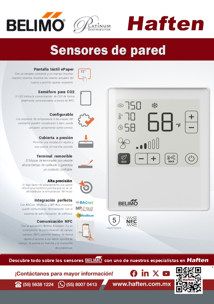 Descubre todo sobre los sensores de Belimo con uno de nuestros especialistas en Haften.