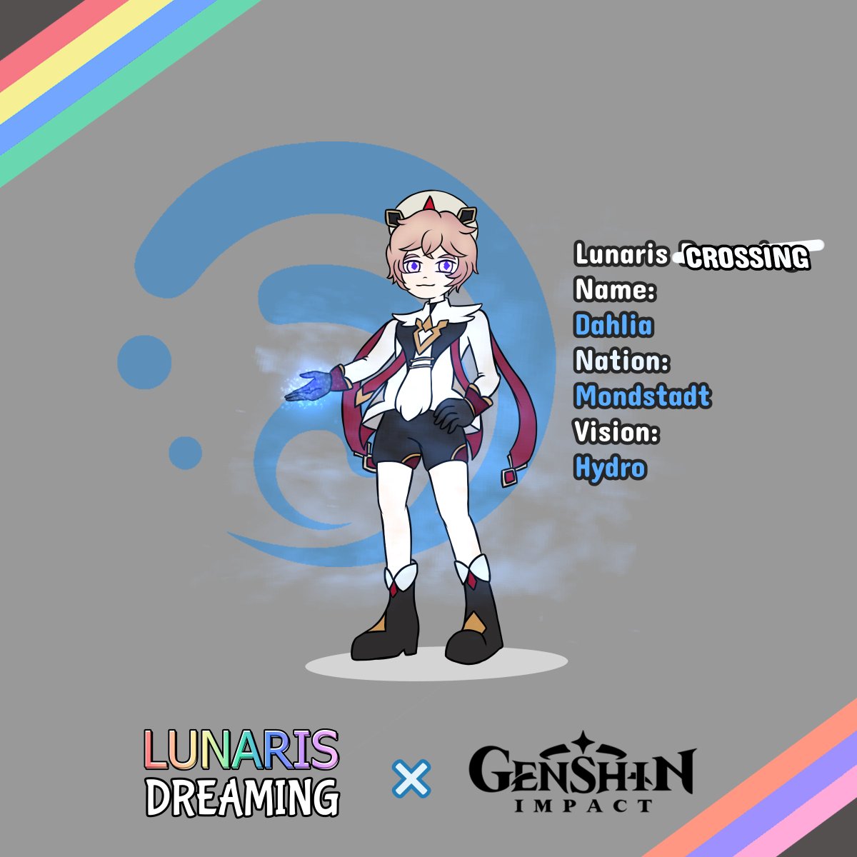 Genshin Impact Fanart
Name: Dahlia
Nation: Mondstadt
Vision: Hydro

#lunaris #dreaming #lunarisdreaming #genshin #impact #genshinimpact #dahlia #mondstadt #hydro #vision #deacon #fanart #digitalart #art #vgen #VGenComm #VGenOpen #VGenComms #fyp #foryoupage