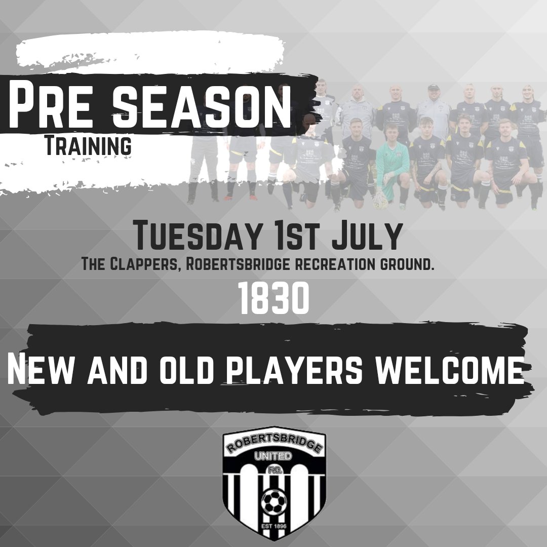 Robertsbridge United FC (@robbo_utd_fc) on Twitter photo Pre season is nearly amongst us.
Details below of our first training session!
Anyone interested please contact <a href="/danno87whu/">Dan Parris</a>
⚽️
New and old players welcome!
#upthebridge Pre season is nearly amongst us.
Details below of our first training session!
Anyone interested please contact <a href="/danno87whu/">Dan Parris</a>
⚽️
New and old players welcome!
#upthebridge