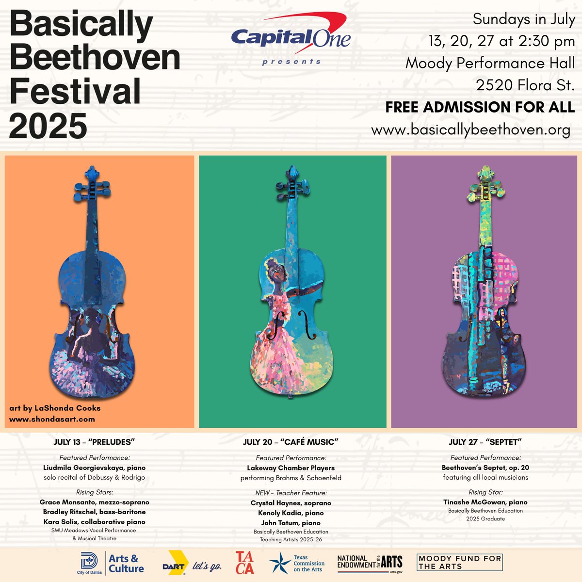 BasicallyBeet's tweet photo. RSVP for this July's FREE Basically Beethoven festival! Players, repertoire, parking, DART, and other information on our website! https://t.co/0I9EAWvjoX https://t.co/6uwziGSS2Q