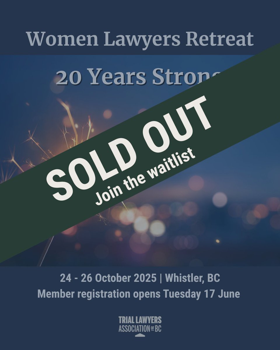 And they're gone! Most spots for the 20th annual Women Lawyers Retreat are sold out. Thank you for your eagerness in attending this special edition of the Retreat.

Late to the party? Join the waitlist. See more info at tlabc.org/2025WLR