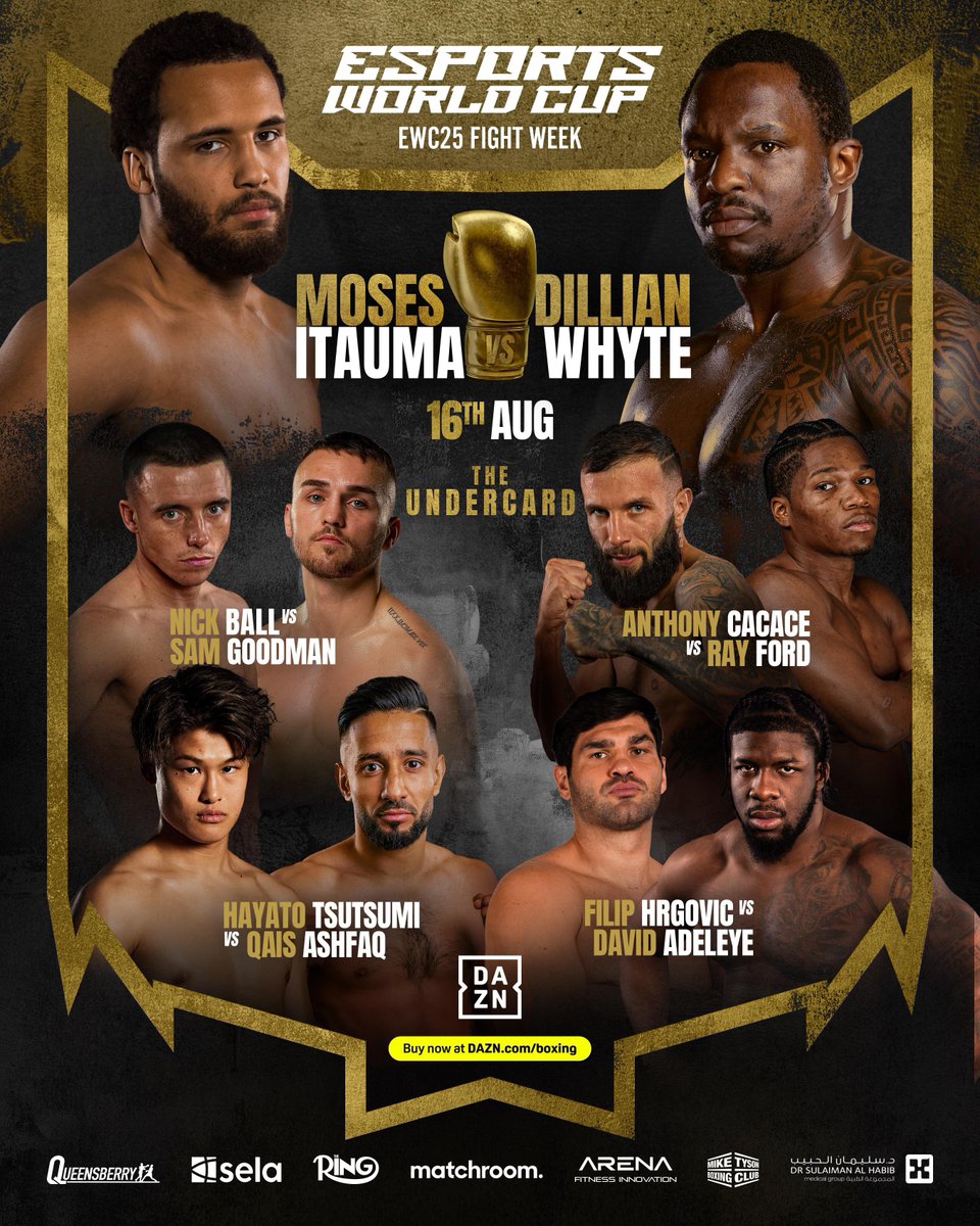 ليلة تاريخية في الرياض 🔥
استعدوا لأسبوع النزال بكأس الرياضات الإلكترونية بمواجهة استثنائية بين إتاوما وخصمه وايت ومجموعة من نزالات الـ UnderCard 🎮🥊

16 أغسطس 🗓️
تطرح التذاكر قريباً ⏳
 @EWC_festival