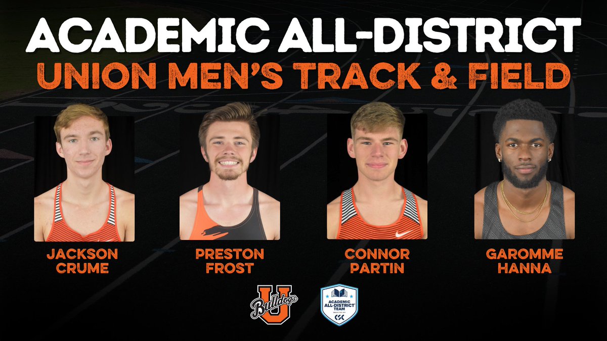 Congrats to #UnionMTrack’s Jackson Crume, Preston Frost, Connor Partin, and Garomme Hanna on being named to the CSC Academic All-District Team!

#RepTheU | #TheRightWayToPlay

➡️➡️➡️ bit.ly/4kXEppm