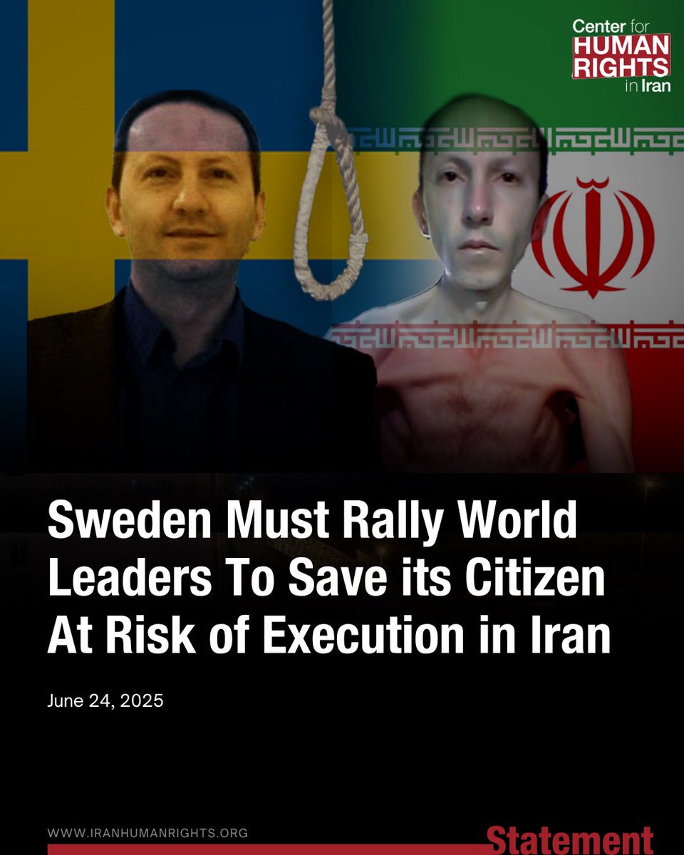 ICHRI's tweet image. We are gravely alarmed by reports that Dr. Ahmadreza Djalali, a Swedish-Iranian doctor and academic sentenced to death in Iran, was transferred to an undisclosed location today, raising fears that Iranian authorities may be preparing to carry out his unlawful execution.
For…