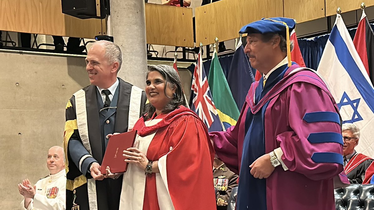 Peter Armstrong (@armstrongcbc) on Twitter photo She’s demanding I call her doctor now.
So that’s doctor <a href="/piya/">Piya Chattopadhyay</a> thanks to the Canadian Forces College and the RMC naming her an honorary doctor of laws at this years convocation She’s demanding I call her doctor now.
So that’s doctor <a href="/piya/">Piya Chattopadhyay</a> thanks to the Canadian Forces College and the RMC naming her an honorary doctor of laws at this years convocation
