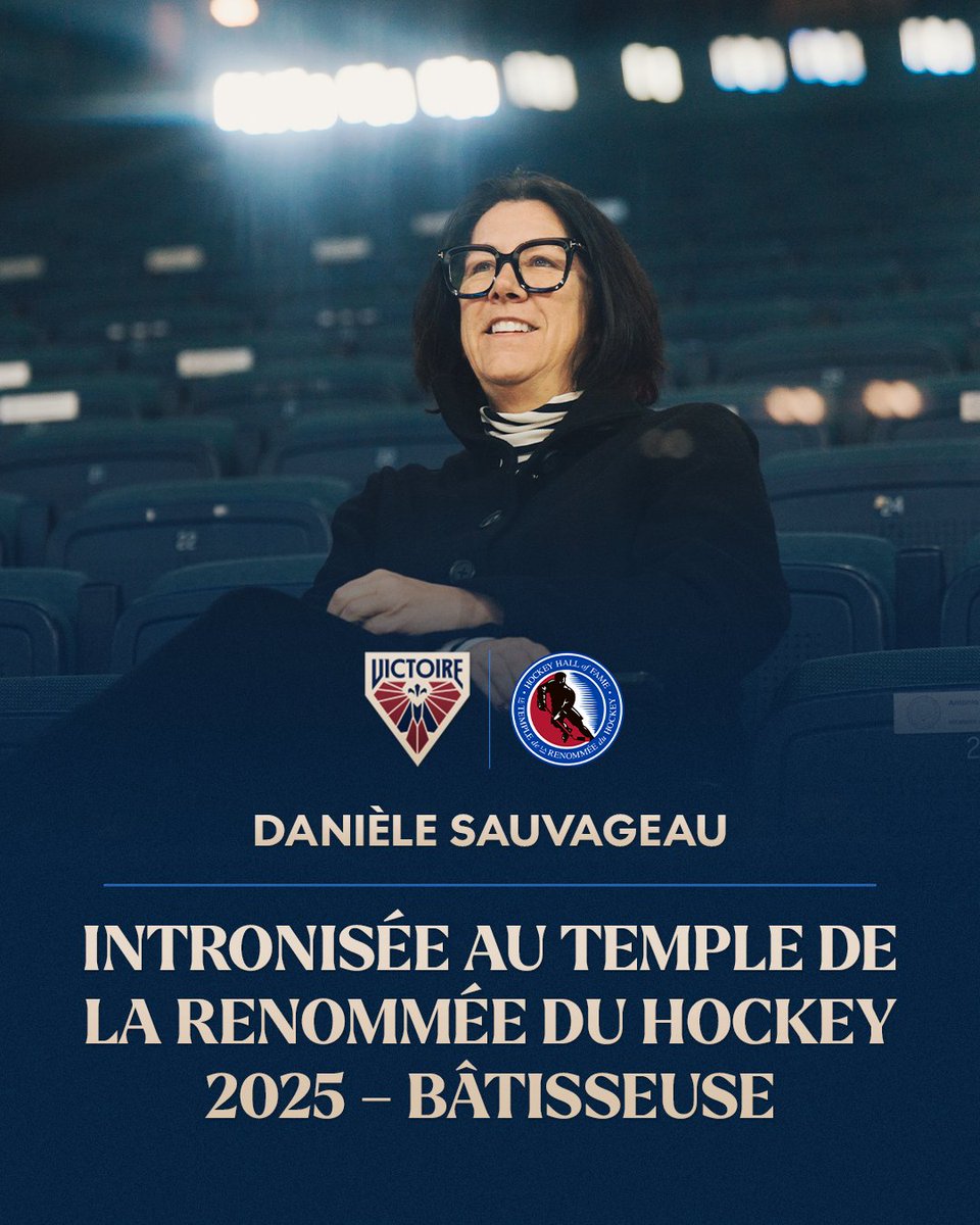 Une pionnière honorée! 🏅

Félicitations à notre DG, Danièle Sauvageau, intronisée au Temple de la renommée du hockey 2025 en tant que bâtisseuse, la première femme à recevoir cet honneur dans cette catégorie.
Une reconnaissance pleinement méritée pour une femme qui a