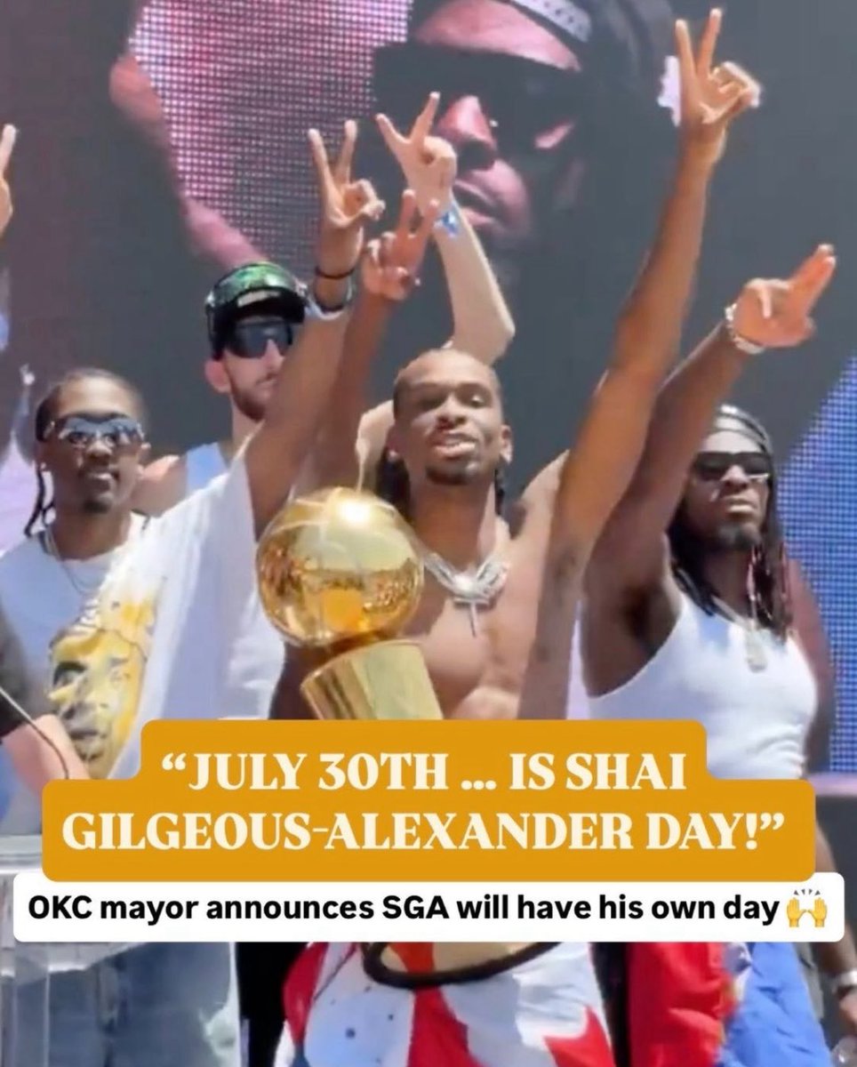 NowCastTo's tweet image. Mayor Holt declared that July 30, 2025, will officially be recognized as Shai Gilgeous-Alexander Day in Oklahoma City