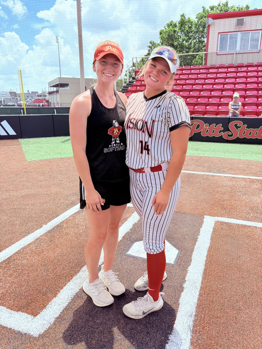Joclyn Strickland (@joclynstrickla1) on Twitter photo It’s always a fun day at <a href="/Gorilla_SFB/">Pitt State Softball 🥎</a> getting to talk with <a href="/CoachJoshBarnes/">Josh Barnes</a> and Coach Shoemaker + getting to see former <a href="/VisionArkansas/">VisionGold18U</a> teammates! Thank you coaches and girls for making today a competitive and productive day! <a href="/Hess3Ellie/">Ellie Hess</a> <a href="/makenziewhalen/">MakenzieWhalen2027</a> It’s always a fun day at <a href="/Gorilla_SFB/">Pitt State Softball 🥎</a> getting to talk with <a href="/CoachJoshBarnes/">Josh Barnes</a> and Coach Shoemaker + getting to see former <a href="/VisionArkansas/">VisionGold18U</a> teammates! Thank you coaches and girls for making today a competitive and productive day! <a href="/Hess3Ellie/">Ellie Hess</a> <a href="/makenziewhalen/">MakenzieWhalen2027</a>
