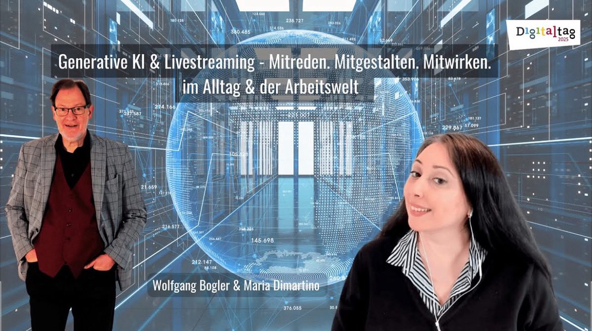 🎥 Live #Digitaltag2025
🗓️ 27.06.2025 🕓 16:00 Uhr 📍 FB,YT <a href="/WBogler/">Wolfgang Bogler</a> 
Wie verändert KI unseren Alltag und die Arbeitswelt? Welche Chancen bietet #Livestreaming für Kommunikation?