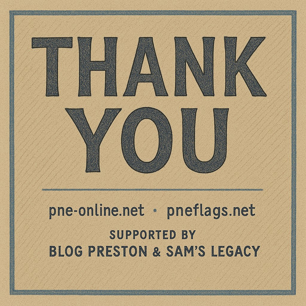 <a href="/FinneyPub/">The Sir Tom Finney Pub</a> 💙 Help us make the Gentry Tifo happen.

🙏 If you can donate — thank you.
🤝 If you can’t — a share means the world.

🔗 Donate: gofundme.com/f/gentrytifo

🔗 Add a name: donate.stripe.com/28o7vN1W98d87B…

🔗 Play to win: pne-online.net/scratchcard/

#pnefc