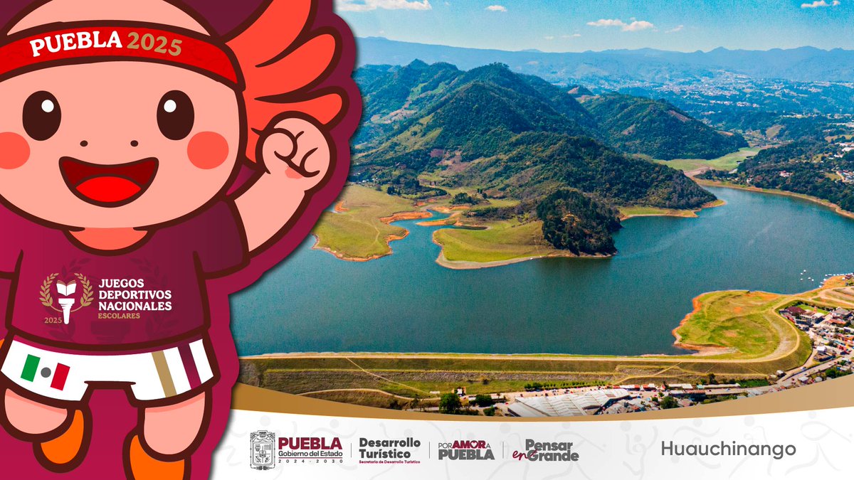 🏞️🌸 ¡<a href="/Axolin2025/">Axolín</a>  te espera en #Huauchinango! Durante tu visita a los Juegos Deportivos Nacionales, date una escapada a este Pueblo Mágico.

¡Puebla lo tiene todo y el <a href="/Gob_Puebla/">Gobierno de Puebla</a> te da la bienvenida con los brazos abiertos!

#PorAmorAPuebla 🫶 #PensarEnGrande
#SepConadePuebla