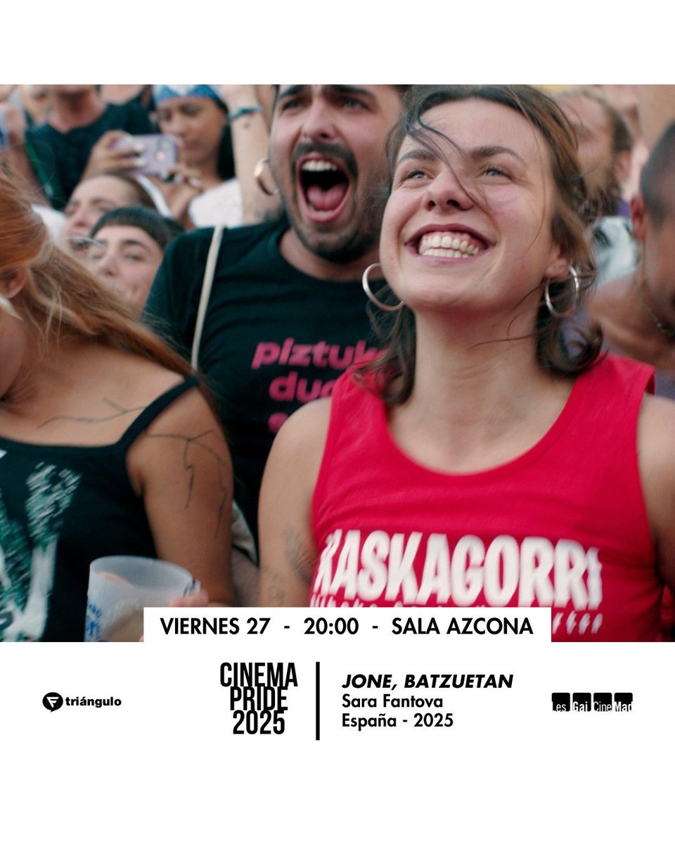 🌈 ´Jone, batzuetan´ de Sara Fantova.

🗓️ Viernes 27 de junio
⏰ 20:00h
📍 Sala Sala Azcona @cinetecamadrid
🎟️ Entradas en la web de Cineteca o en taquilla.