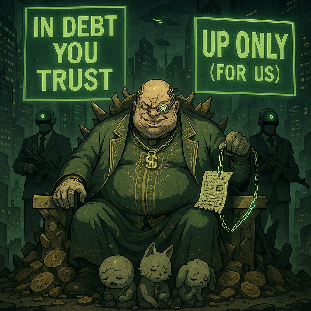 They printed trillions.
You got crumbs. They got bailouts.
You held hope. They held the keys.

They whisper "freedom"—while tightening the leash.
“Up only”… but only for them.

The throne they built was never ours.
But the reckoning is.

#XRPKATZ #BankstersExposed #589
