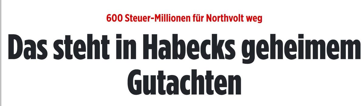 Während das Masken-Gutachten von Jens Spahn an den interessantesten Stellen GESCHWÄRZT veröffentlicht wurde, versucht #haltdiefressebild weiterhin durch angeblich "brisante" Aussagen aus dem PWC-Gutachten zu Northvolt Robert Habeck ans Bein zu pinkeln.

Spoiler: Es gibt in der