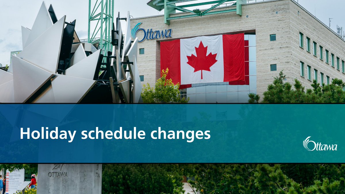 With Canada Day just around the corner, check out our holiday schedule changes that will be effect on Tuesday, July 1: bit.ly/4k3NjAc.
Waste and green/blue/black bin collection will not take place on Canada Day. All collection will be delayed by one day next week.