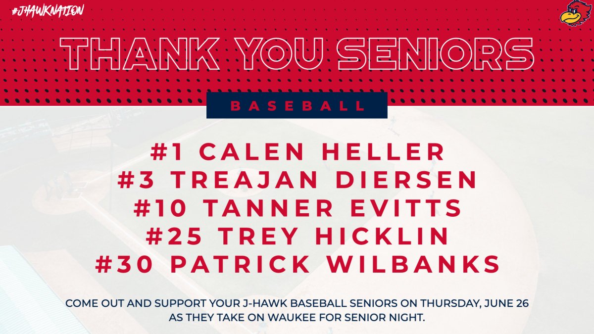 Join us Thursday, June 26 as we celebrate an unforgettable group of J-Hawk seniors! Their leadership, dedication, and passion have shaped this program over the past four years. Senior Night vs Waukee. Don’t miss it!