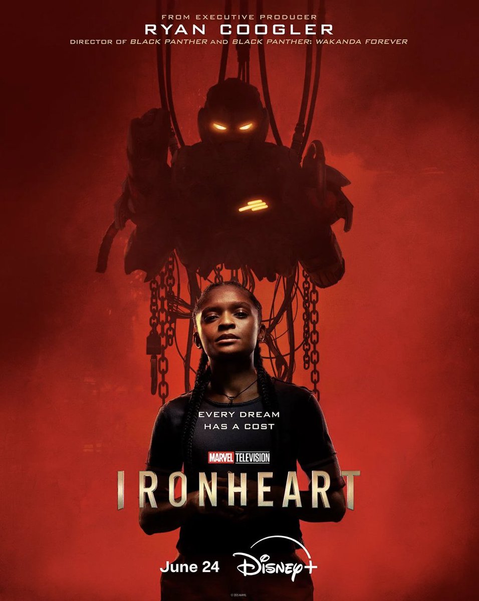 The first three episodes of #Ironheart will be released tonight on Disney+ at 6:00 PM PT/9:00 PM ET.