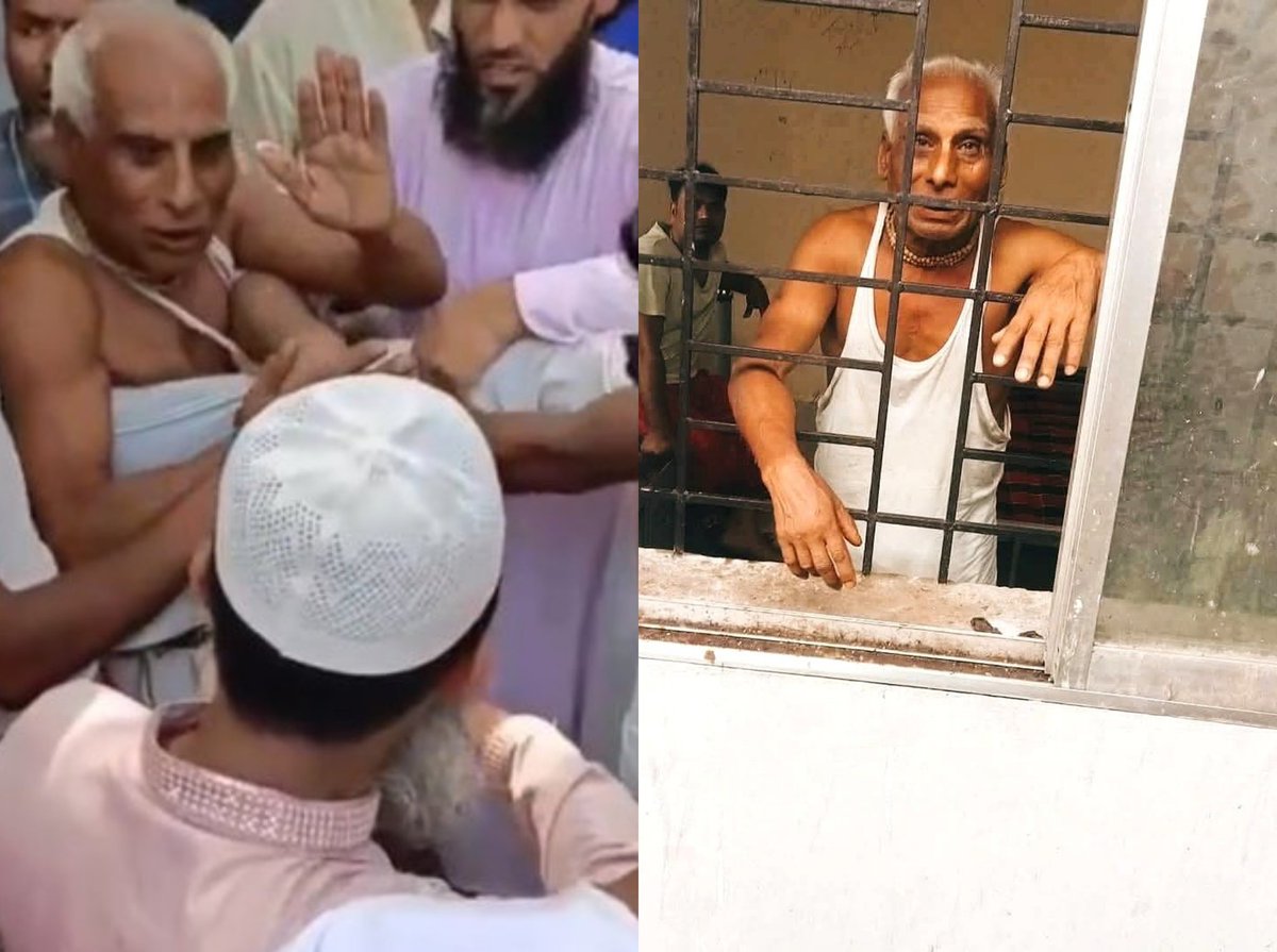 A Bangladeshi Muslim couldn't pay 10 Taka after a haircut, so he accused the elderly Hindu barber of blasphemy.
That one false word was enough to unleash a violent mob, who beat the old man mercilessly not because he did anything wrong, but because he's Hindu.

And the spineless