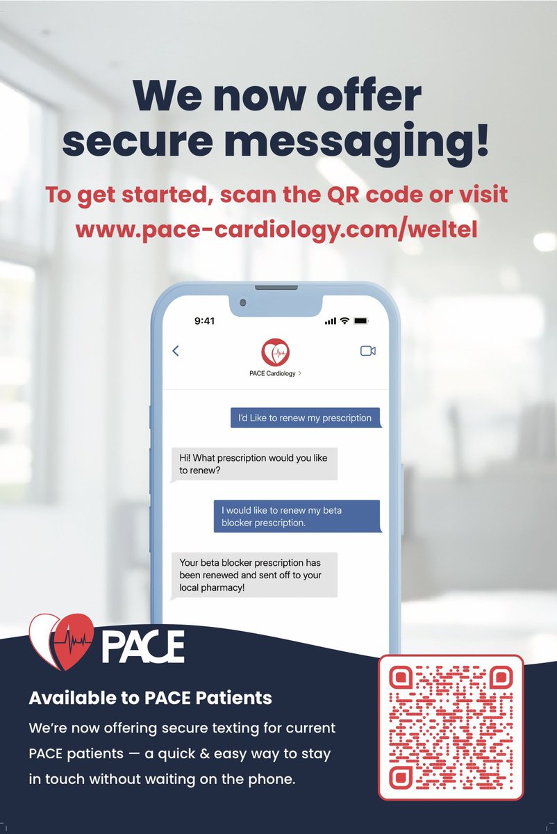 Patients Can Now Securely Text Us!
To get started, scan the QR code or use this link: bit.ly/PACETexting
#PaceCardiology #PatientCare 
#HeartHealth #ConnectedCare 
#CardiologyCanada #HealthcareInnovation
#Cardiologist #CardiologyCare
#HeartDoctor <a href="/heartablator/">Yaariv Khaykin</a>