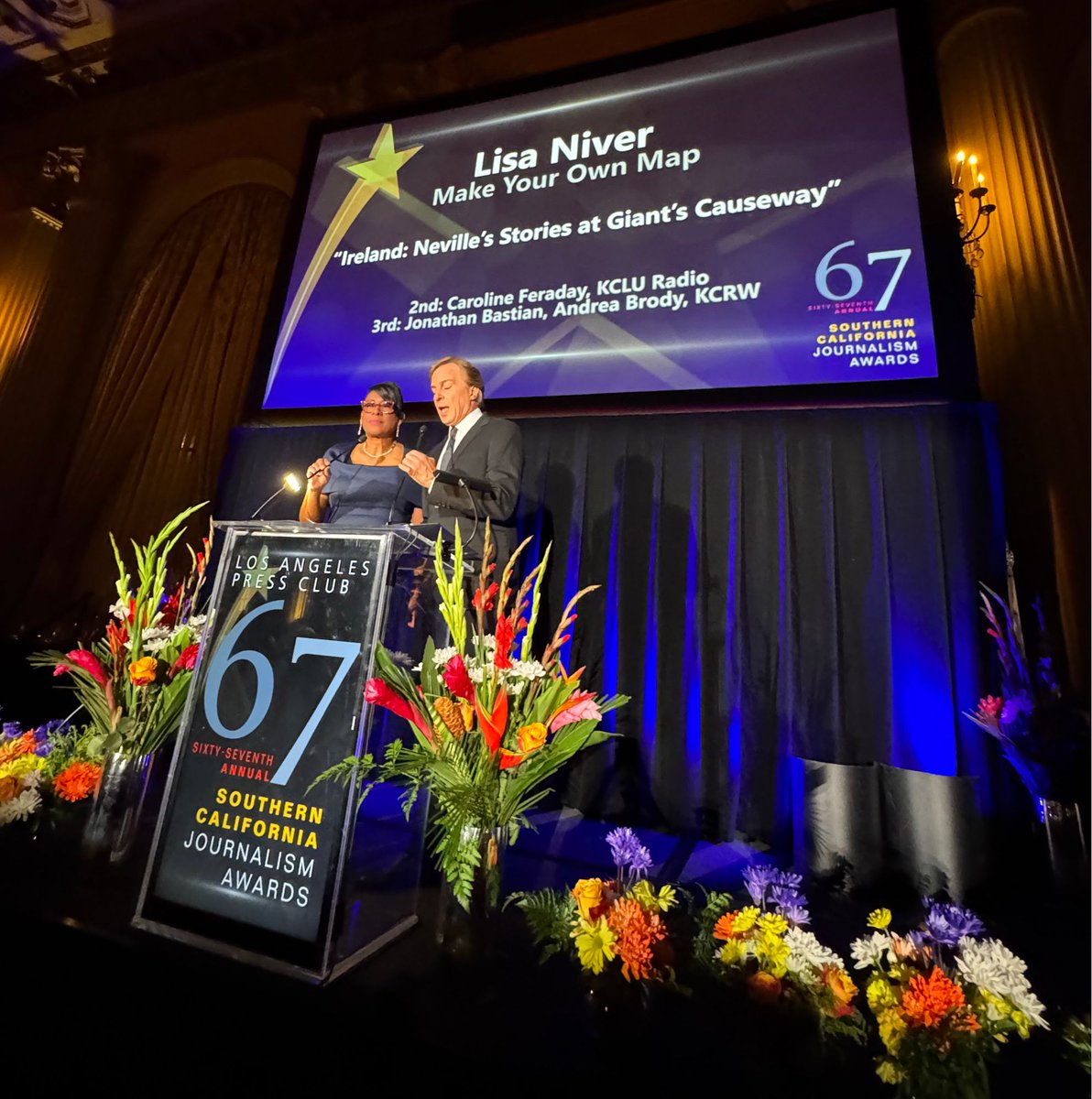Deeply grateful to the Southern California Journalism Awards and the Los Angeles Press Club—especially Executive Director Diana Ljungaeus—for this incredible honor. My podcast Make Your Own Map won 1st Place for 🎙 Lifestyle Feature  for “Neville McConachie’s Tales of the Giant’s