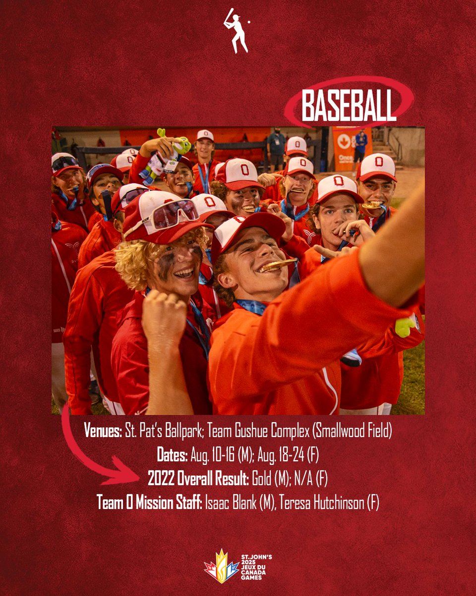 Team Ontario (@goteamontario) on Twitter photo Take us out to the ball game! 🎶⚾️
Swinging for the fences at the <a href="/2025canadagames/">2025 Jeux du Canada Games</a> will be #GoTeamO Baseball, featuring both men's and, for the first time as part of the <a href="/CanadaGames/">Canada Games | Jeux du Canada</a>, women's competition! ⭕️ Take us out to the ball game! 🎶⚾️
Swinging for the fences at the <a href="/2025canadagames/">2025 Jeux du Canada Games</a> will be #GoTeamO Baseball, featuring both men's and, for the first time as part of the <a href="/CanadaGames/">Canada Games | Jeux du Canada</a>, women's competition! ⭕️